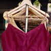 Hot pink silk cotton noodle strap blouse_(1)