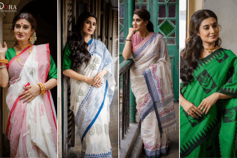 Traditional Hand Block Print Sarees